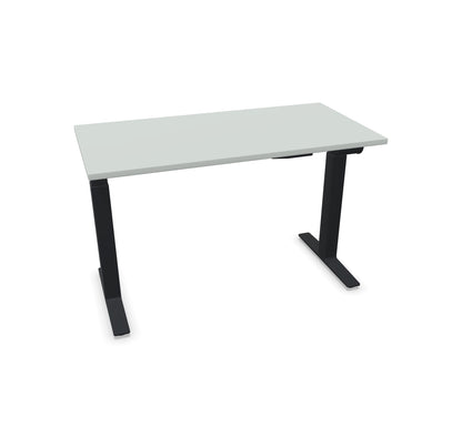 TALO.YOU Sitz-Steh-Schreibtisch mit Gaslift 1200x600mm Tischplatte Lichtgrau - Gestell Schwarz - 6039160