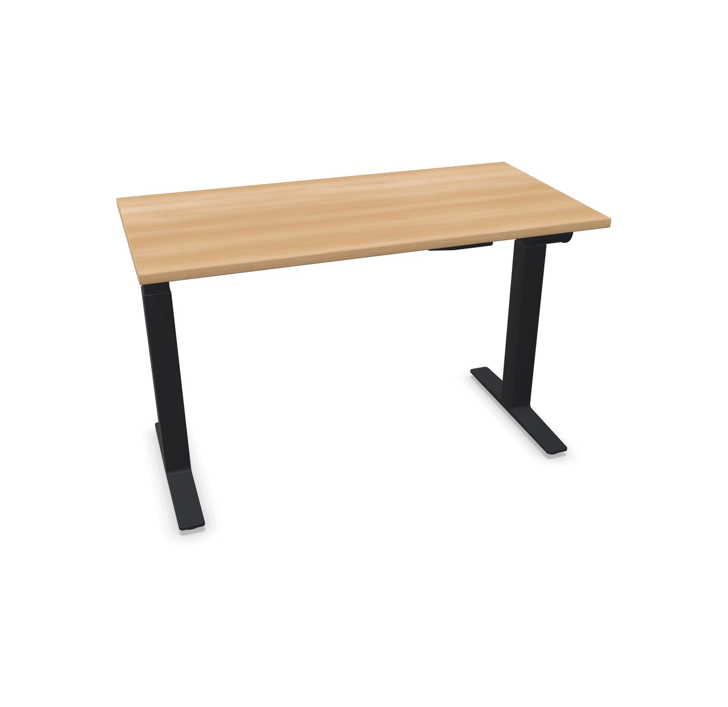 TALO.YOU Sitz-Steh-Schreibtisch mit Gaslift 1200x600mm Tischplatte Buchendekor - Gestell Schwarz - 6039163