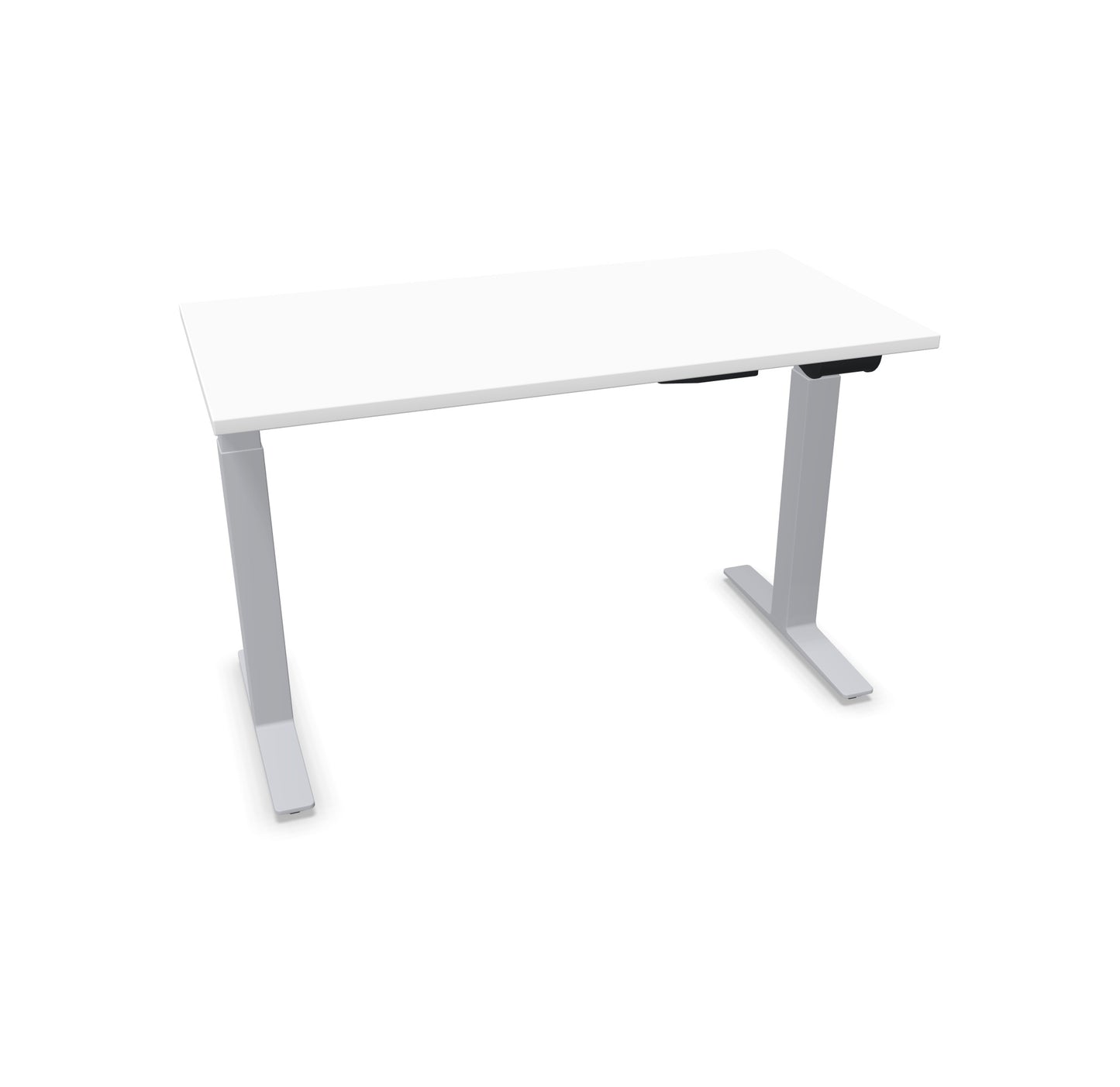 TALO.YOU Sitz-Steh-Schreibtisch mit Gaslift 1200x600mm Tischplatte Weiss - Gestell Silbergrau - 6039165