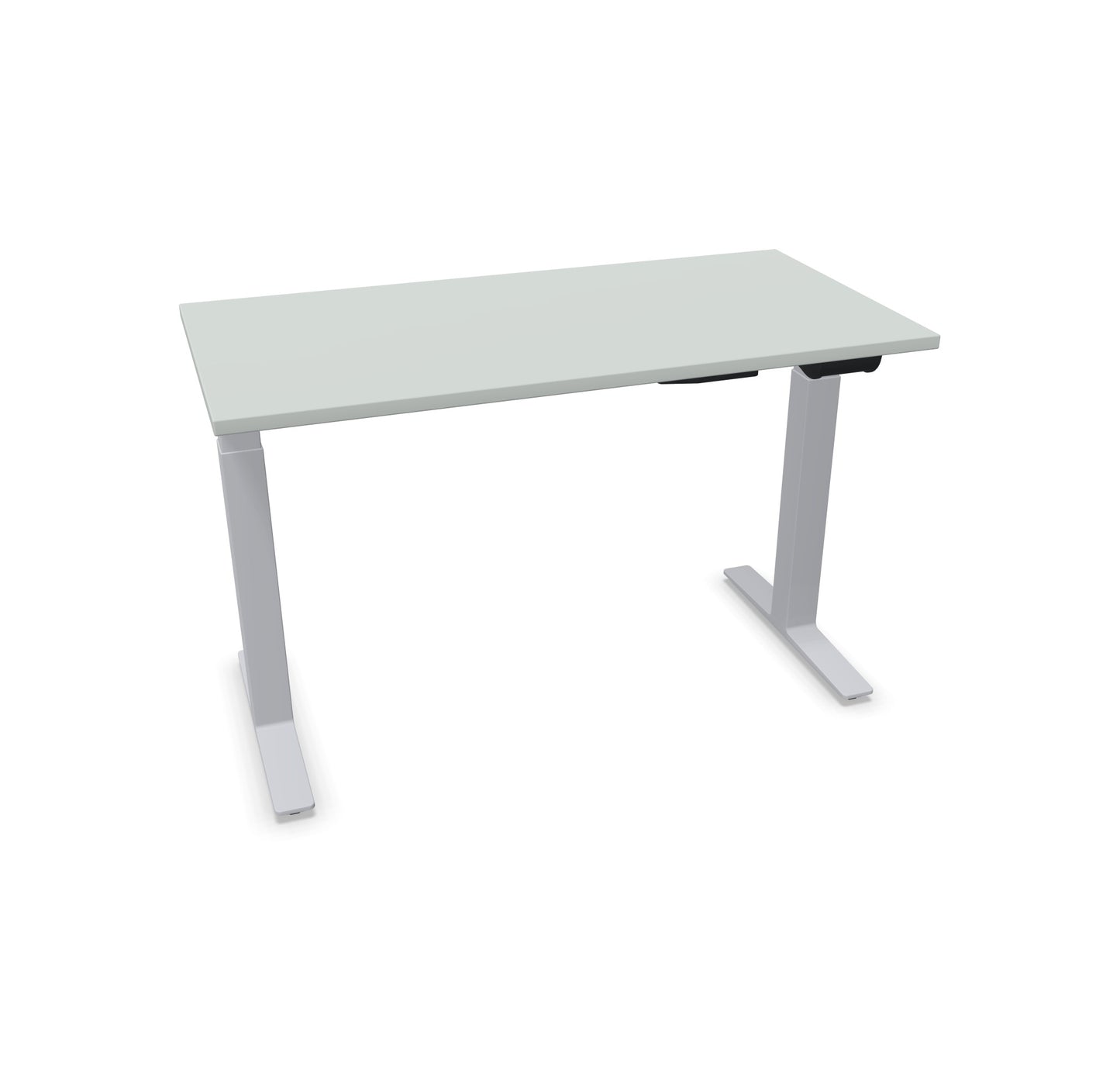 TALO.YOU Sitz-Steh-Schreibtisch mit Gaslift 1200x600mm Tischplatte Lichtgrau - Gestell Silbergrau - 6039166