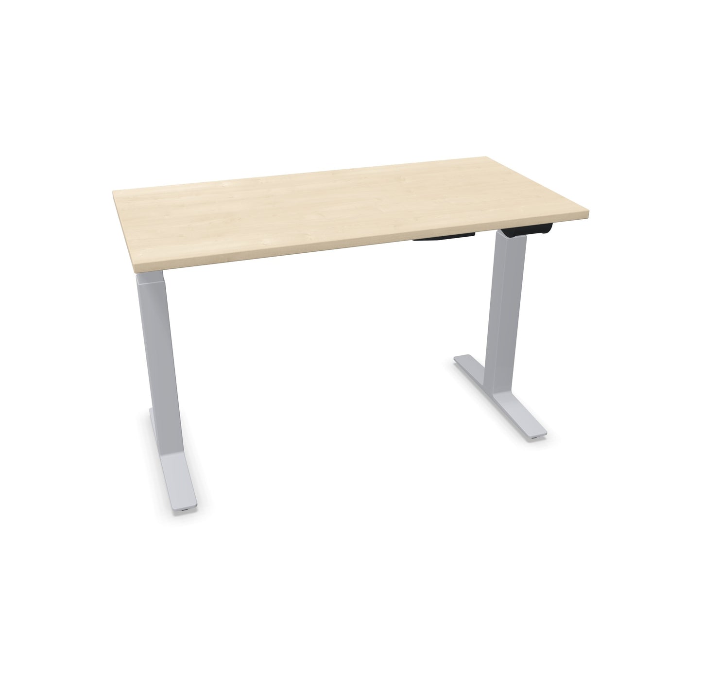 TALO.YOU Sitz-Steh-Schreibtisch mit Gaslift 1200x600mm Tischplatte Ahorndekor - Gestell Silbergrau - 6039167