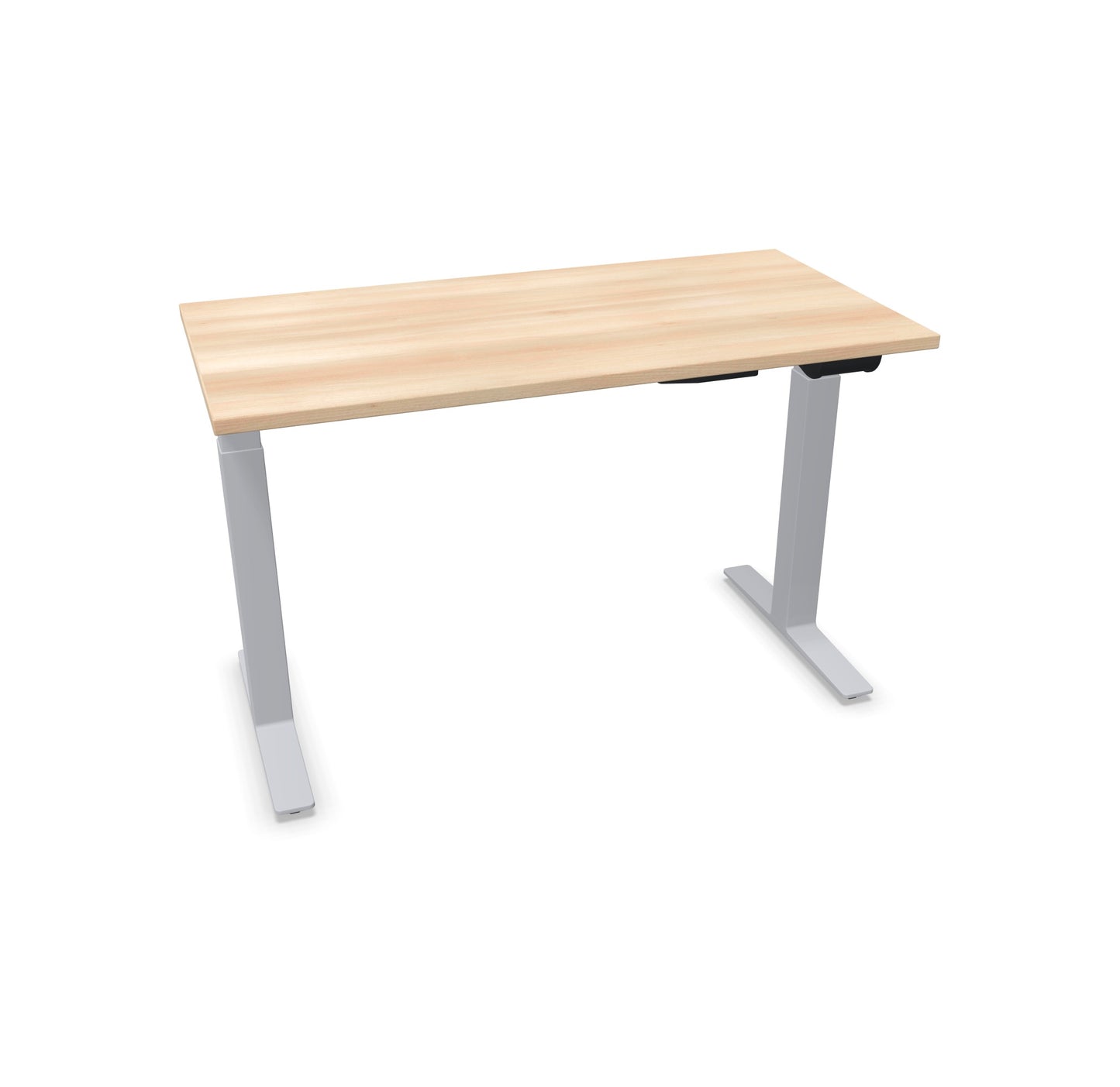 TALO.YOU Sitz-Steh-Schreibtisch mit Gaslift 1200x600mm Tischplatte Akaziendekor - Gestell Silbergrau - 6039168