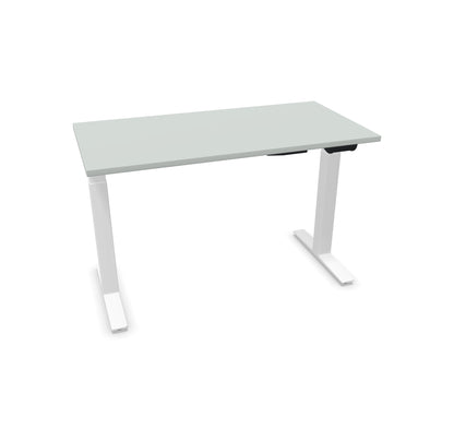 TALO.YOU Sitz-Steh-Schreibtisch mit Gaslift 1200x600mm Tischplatte Lichtgrau - Gestell Weiss - 6039178