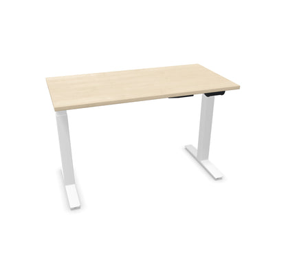 TALO.YOU Sitz-Steh-Schreibtisch mit Gaslift 1200x600mm Tischplatte Ahorndekor - Gestell Weiss - 6039179