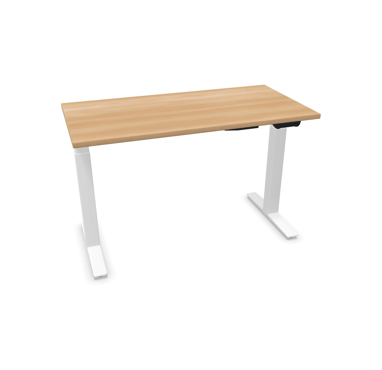 TALO.YOU Sitz-Steh-Schreibtisch mit Gaslift 1200x600mm Tischplatte Buchendekor - Gestell Weiss - 6039181