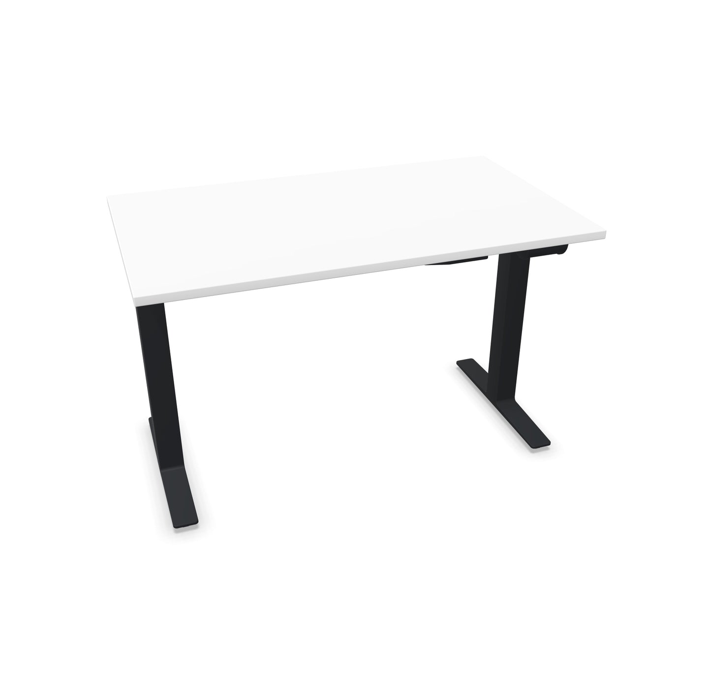 TALO.YOU Sitz-Steh-Schreibtisch mit Gaslift 1200x700mm Tischplatte Weiss - Gestell Schwarz - 6039183