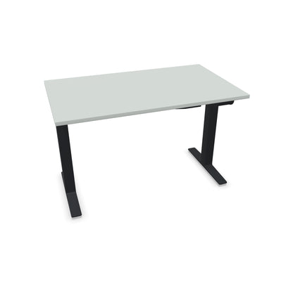 TALO.YOU Sitz-Steh-Schreibtisch mit Gaslift 1200x700mm Tischplatte Lichtgrau - Gestell Schwarz - 6039185
