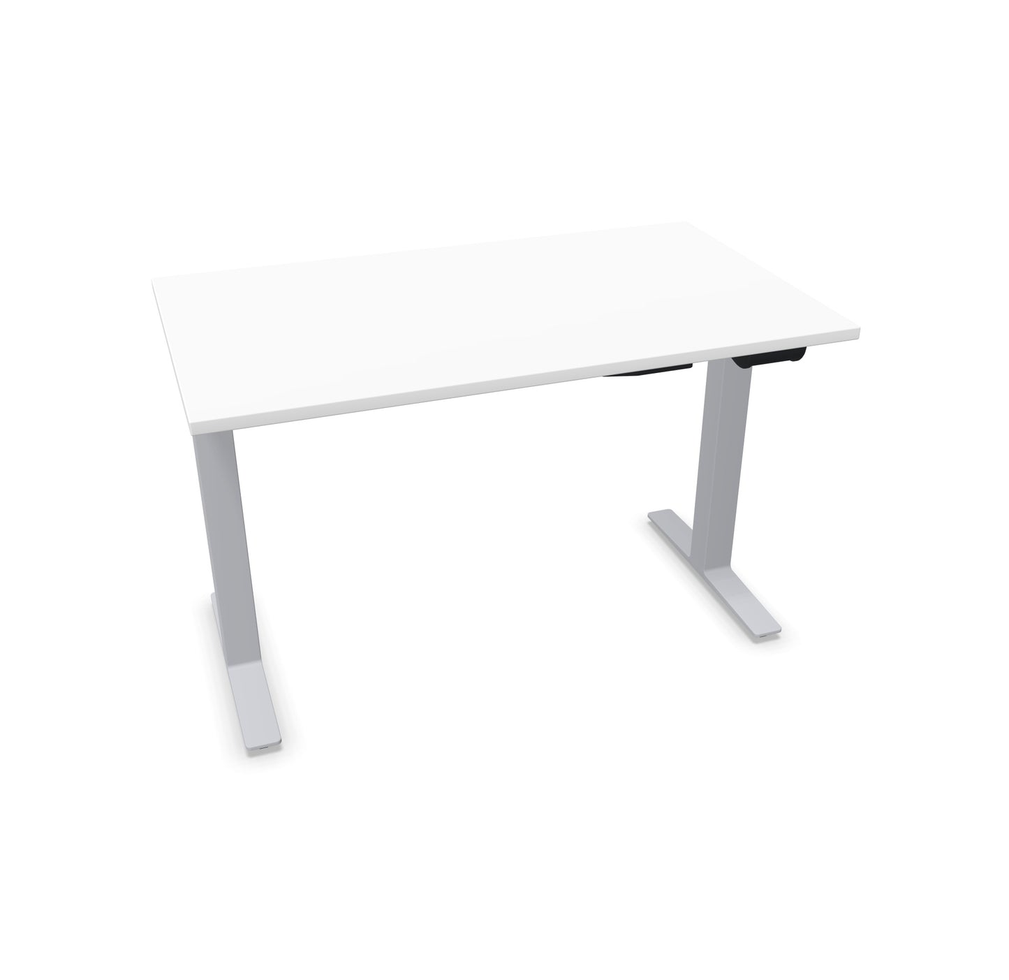 TALO.YOU Sitz-Steh-Schreibtisch mit Gaslift 1200x700mm Tischplatte Weiss - Gestell Silbergrau - 6039190