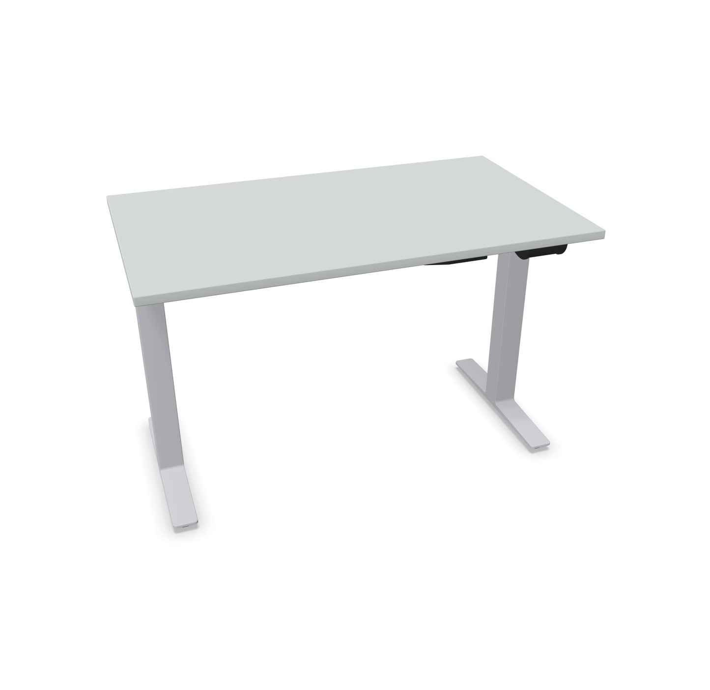 TALO.YOU Sitz-Steh-Schreibtisch mit Gaslift 1200x700mm Tischplatte Lichtgrau - Gestell Silbergrau - 6039191