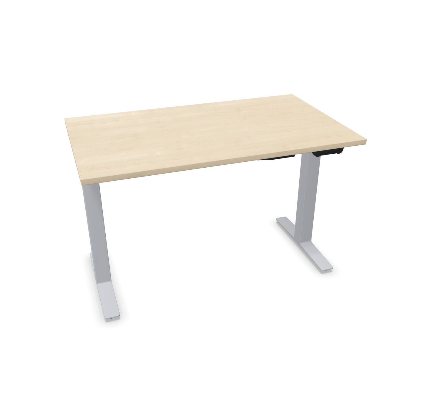 TALO.YOU Sitz-Steh-Schreibtisch mit Gaslift 1200x700mm Tischplatte Ahorndekor - Gestell Silbergrau - 6039192