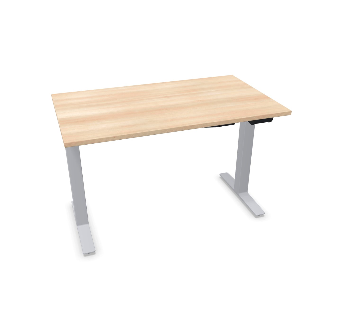 TALO.YOU Sitz-Steh-Schreibtisch mit Gaslift 1200x700mm Tischplatte Akaziendekor - Gestell Silbergrau - 6039193