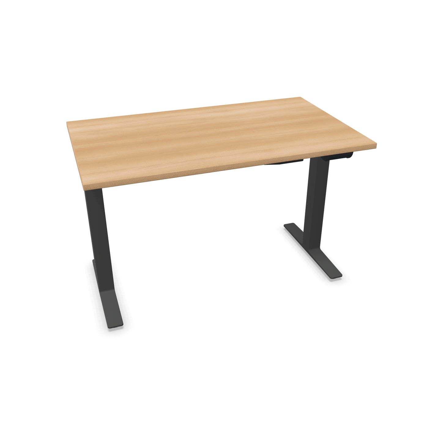 TALO.YOU Sitz-Steh-Schreibtisch mit Gaslift 1200x700mm Tischplatte Buchendekor - Gestell Anthrazit - 6039200