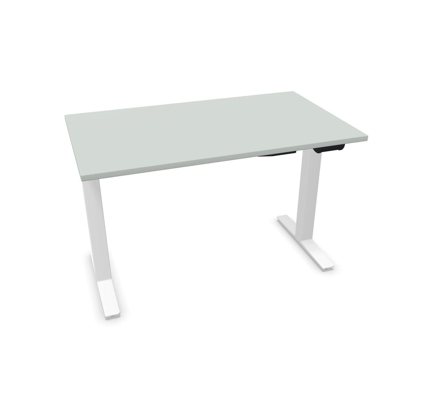 TALO.YOU Sitz-Steh-Schreibtisch mit Gaslift 1200x700mm Tischplatte Lichtgrau - Gestell Weiss - 6039203