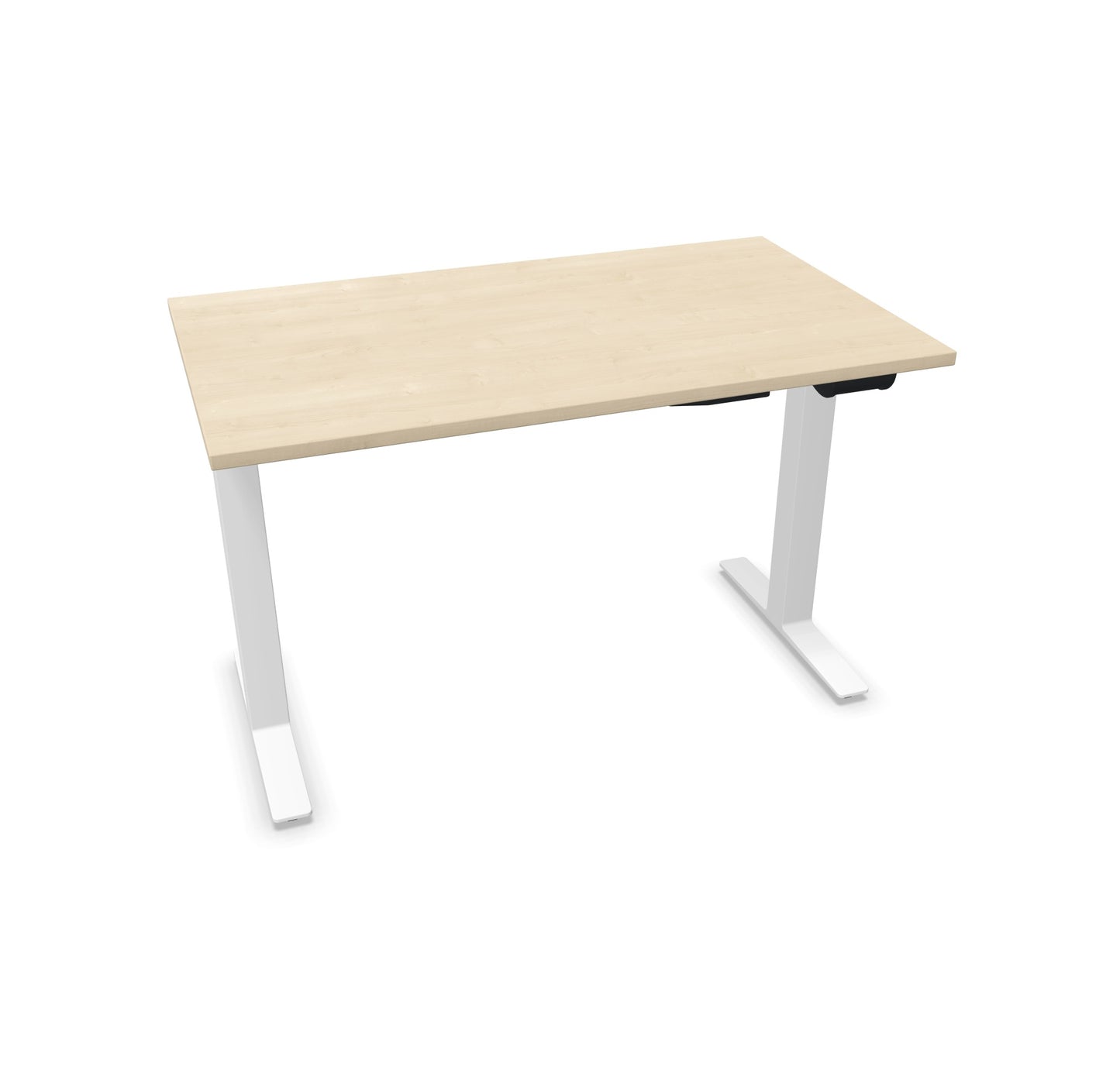 TALO.YOU Sitz-Steh-Schreibtisch mit Gaslift 1200x700mm Tischplatte Ahorndekor - Gestell Weiss - 6039204