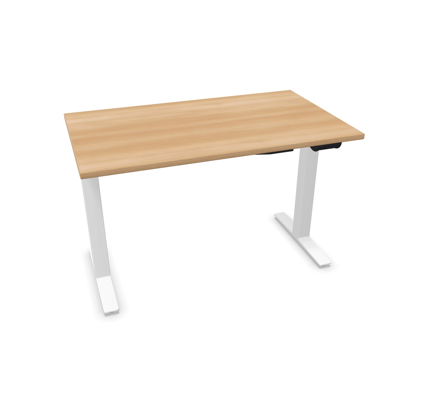 TALO.YOU Sitz-Steh-Schreibtisch mit Gaslift 1200x700mm Tischplatte Buchendekor - Gestell Weiss - 6039206
