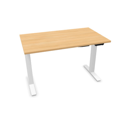 TALO.YOU Sitz-Steh-Schreibtisch mit Gaslift 1200x700mm Tischplatte Eichendekor - Gestell Weiss - 6039207