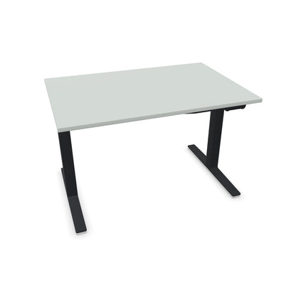 TALO.YOU Sitz-Steh-Schreibtisch mit Gaslift 1200x800mm Tischplatte Lichtgrau - Gestell Schwarz - 6039209