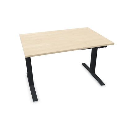 TALO.YOU Sitz-Steh-Schreibtisch mit Gaslift 1200x800mm Tischplatte Ahorndekor - Gestell Schwarz - 6039210