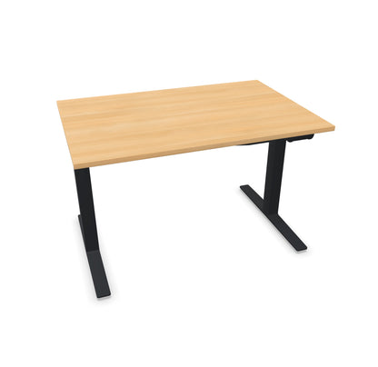 TALO.YOU Sitz-Steh-Schreibtisch mit Gaslift 1200x800mm Tischplatte Eichendekor - Gestell Schwarz - 6039213