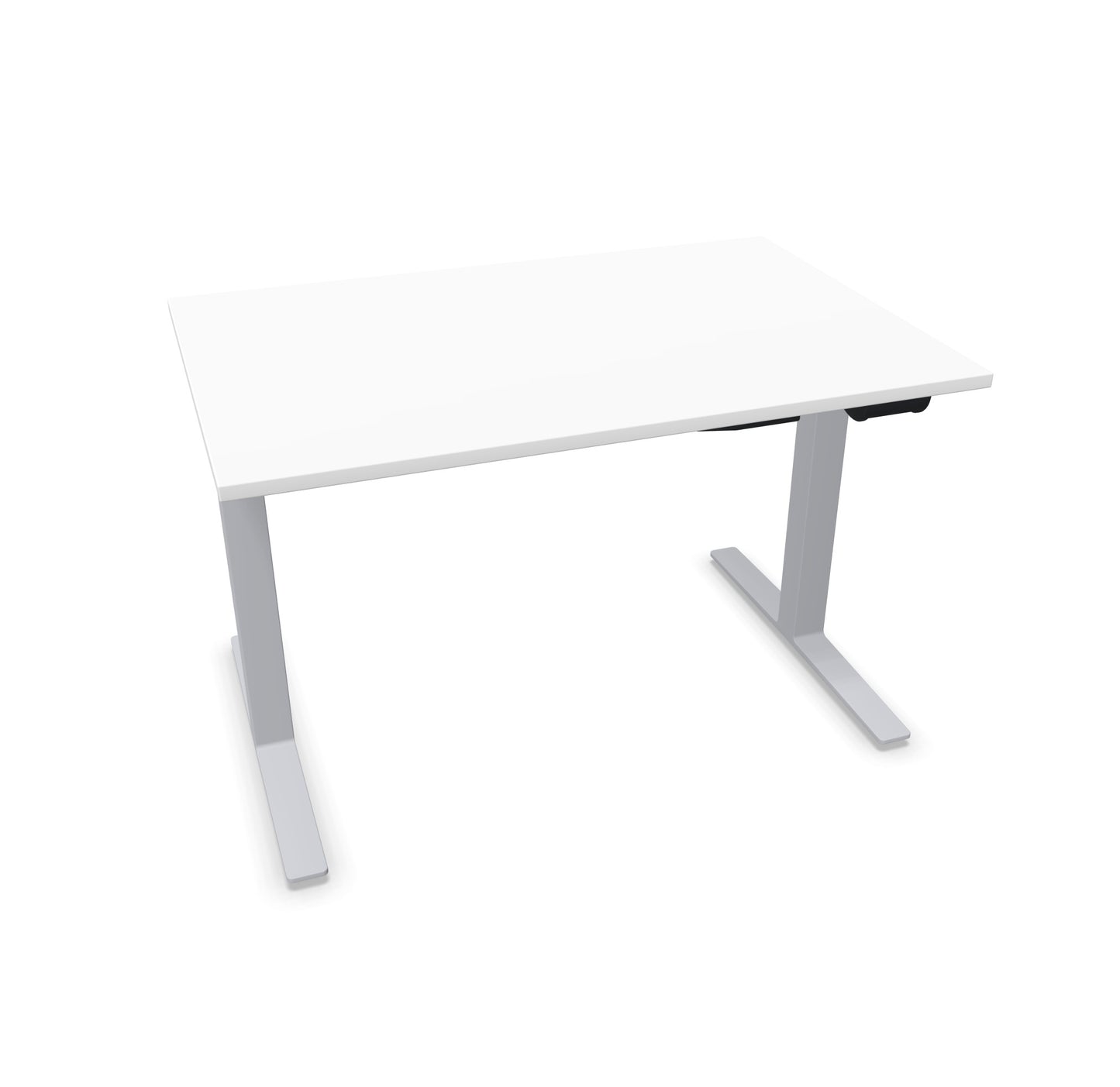 TALO.YOU Sitz-Steh-Schreibtisch mit Gaslift 1200x800mm Tischplatte Weiss - Gestell Silbergrau - 6039214