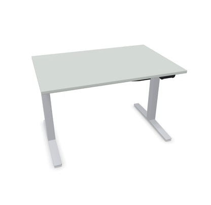 TALO.YOU Sitz-Steh-Schreibtisch mit Gaslift 1200x800mm Tischplatte Lichtgrau - Gestell Silbergrau - 6039215