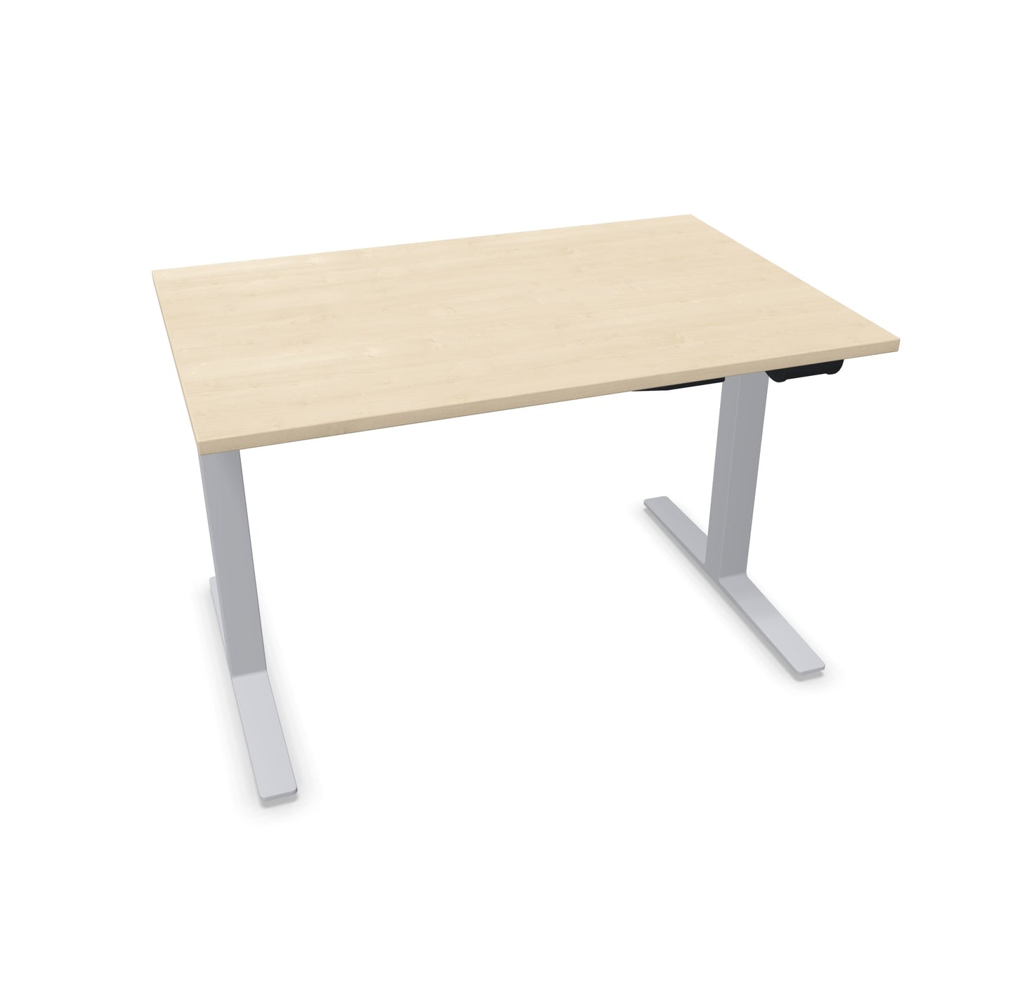TALO.YOU Sitz-Steh-Schreibtisch mit Gaslift 1200x800mm Tischplatte Ahorndekor - Gestell Silbergrau - 6039216