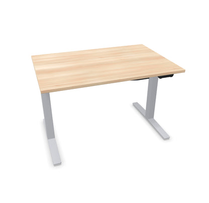 TALO.YOU Sitz-Steh-Schreibtisch mit Gaslift 1200x800mm Tischplatte Akaziendekor - Gestell Silbergrau - 6039217