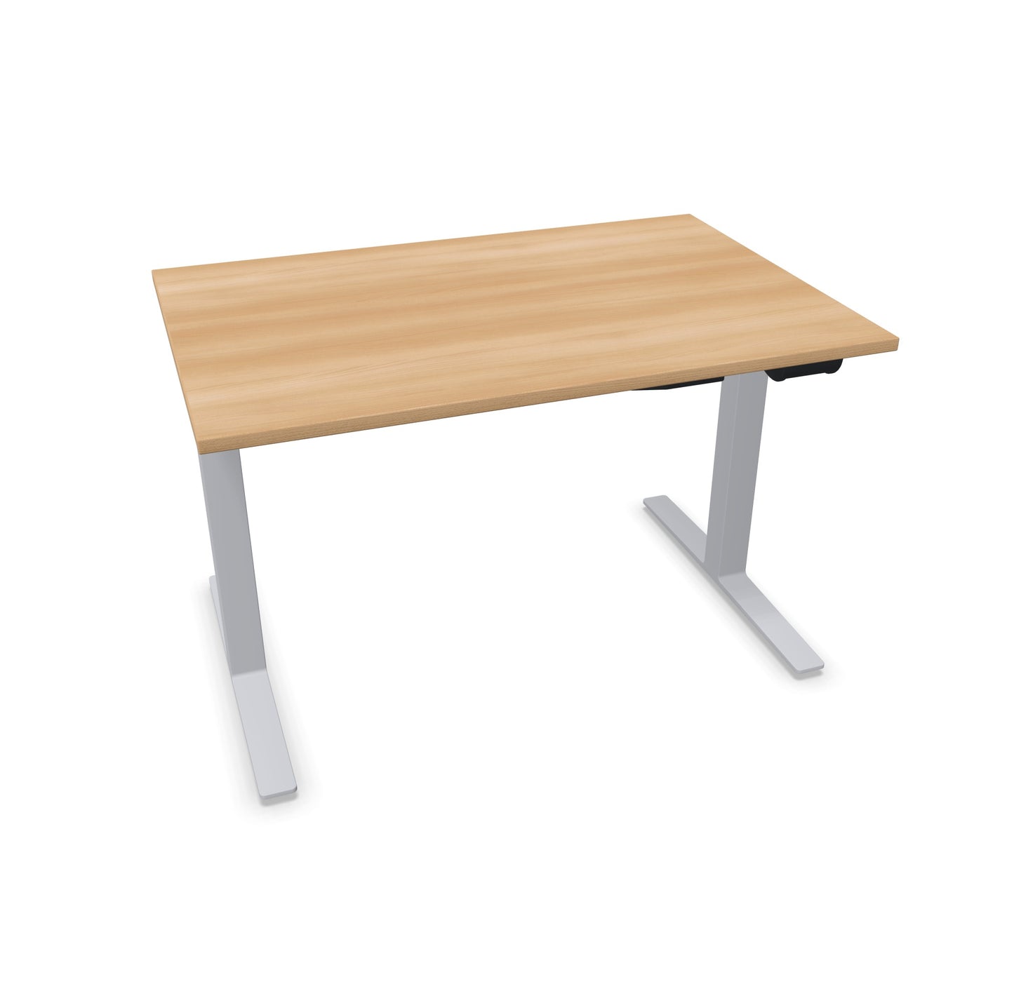 TALO.YOU Sitz-Steh-Schreibtisch mit Gaslift 1200x800mm Tischplatte Buchendekor - Gestell Silbergrau - 6039218