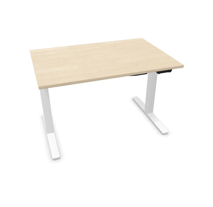 TALO.YOU Sitz-Steh-Schreibtisch mit Gaslift 1200x800mm Tischplatte Ahorndekor - Gestell Weiss - 6039228