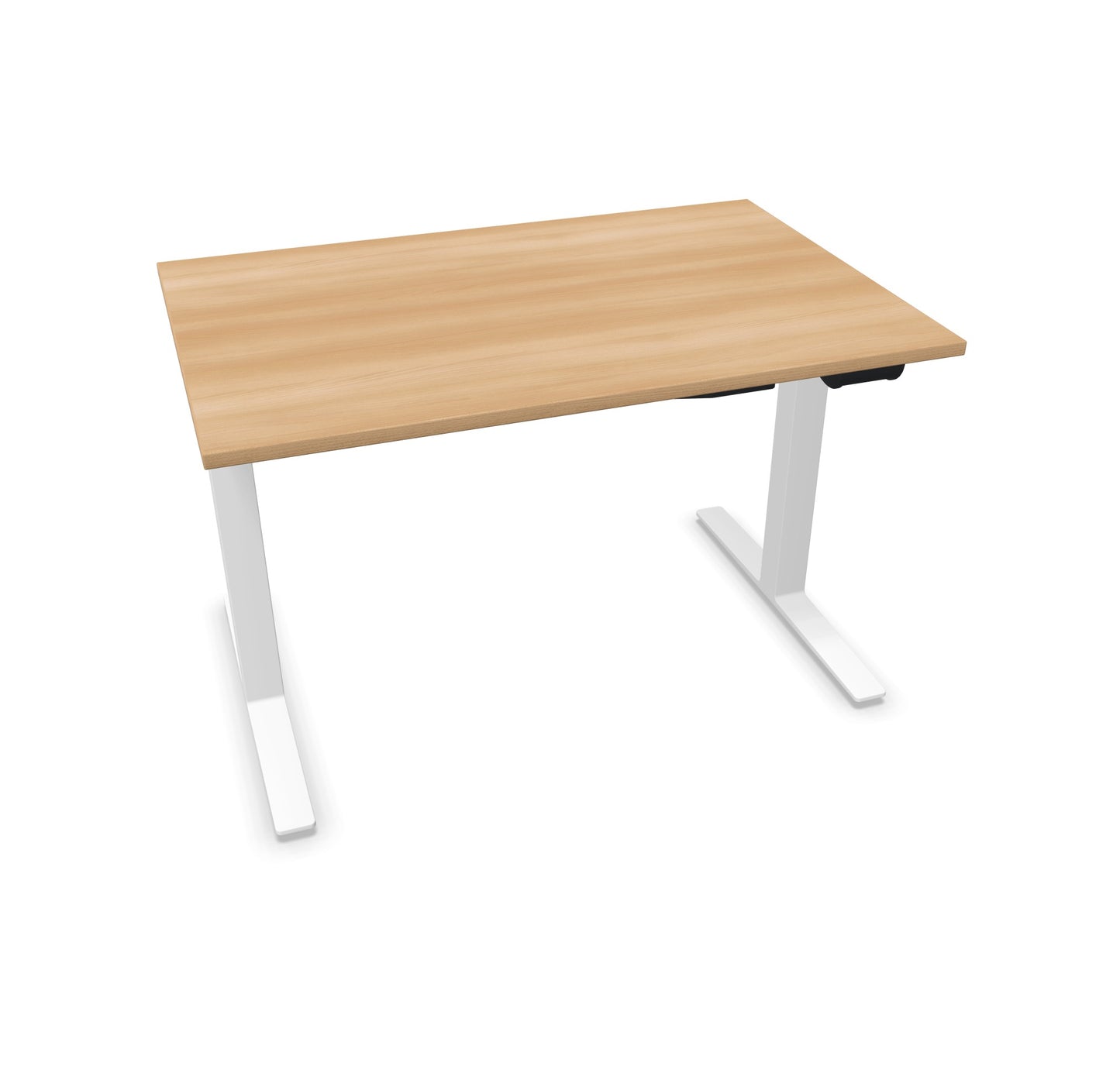 TALO.YOU Sitz-Steh-Schreibtisch mit Gaslift 1200x800mm Tischplatte Buchendekor - Gestell Weiss - 6039230