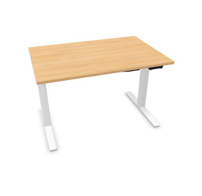 TALO.YOU Sitz-Steh-Schreibtisch mit Gaslift 1200x800mm Tischplatte Eichendekor - Gestell Weiss - 6039231
