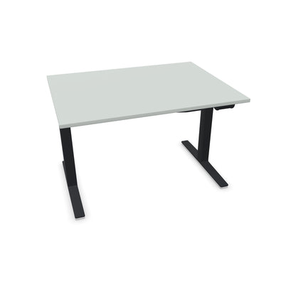 TALO.YOU Sitz-Steh-Schreibtisch mit Gaslift 1200x900mm Tischplatte Lichtgrau - Gestell Schwarz - 6039233