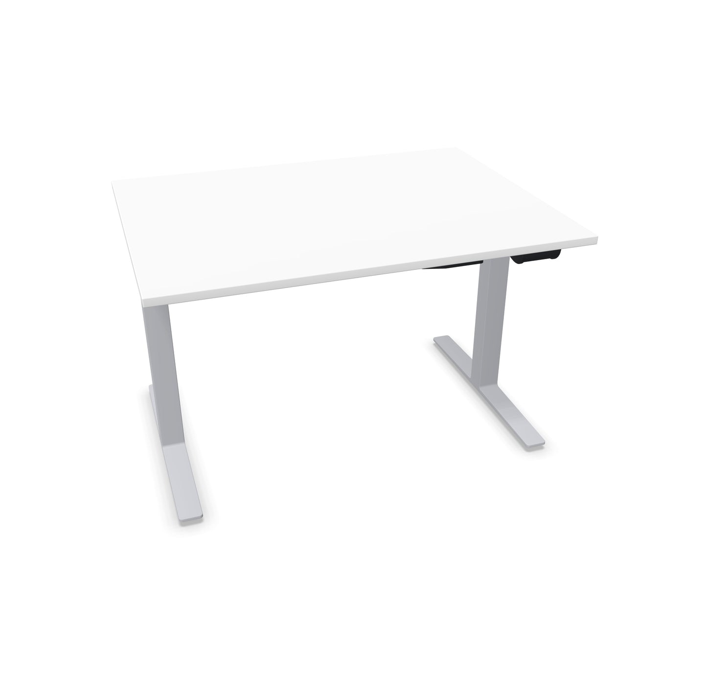 TALO.YOU Sitz-Steh-Schreibtisch mit Gaslift 1200x900mm Tischplatte Weiss - Gestell Silbergrau - 6039238