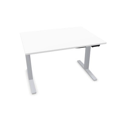TALO.YOU Sitz-Steh-Schreibtisch mit Gaslift 1200x900mm Tischplatte Weiss - Gestell Silbergrau - 6039238