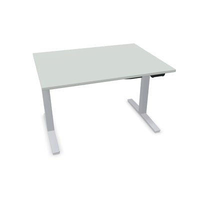 TALO.YOU Sitz-Steh-Schreibtisch mit Gaslift 1200x900mm Tischplatte Lichtgrau - Gestell Silbergrau - 6039239