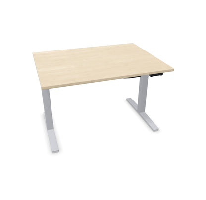 TALO.YOU Sitz-Steh-Schreibtisch mit Gaslift 1200x900mm Tischplatte Ahorndekor - Gestell Silbergrau - 6039240