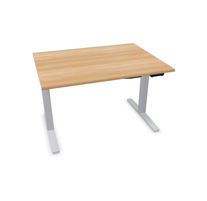 TALO.YOU Sitz-Steh-Schreibtisch mit Gaslift 1200x900mm Tischplatte Buchendekor - Gestell Silbergrau - 6039242