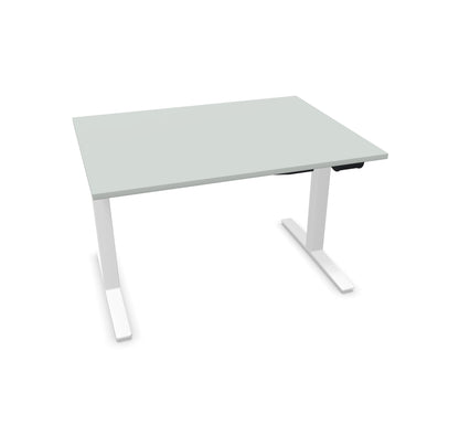 TALO.YOU Sitz-Steh-Schreibtisch mit Gaslift 1200x900mm Tischplatte Lichtgrau - Gestell Weiss - 6039251
