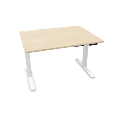 TALO.YOU Sitz-Steh-Schreibtisch mit Gaslift 1200x900mm Tischplatte Ahorndekor - Gestell Weiss - 6039252