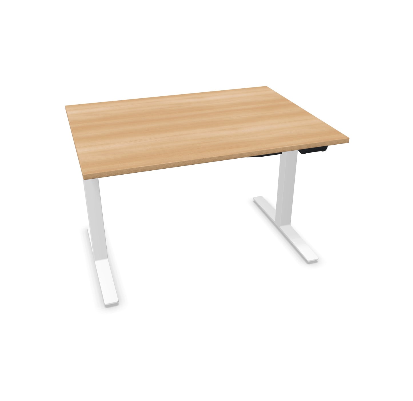 TALO.YOU Sitz-Steh-Schreibtisch mit Gaslift 1200x900mm Tischplatte Buchendekor - Gestell Weiss - 6039254