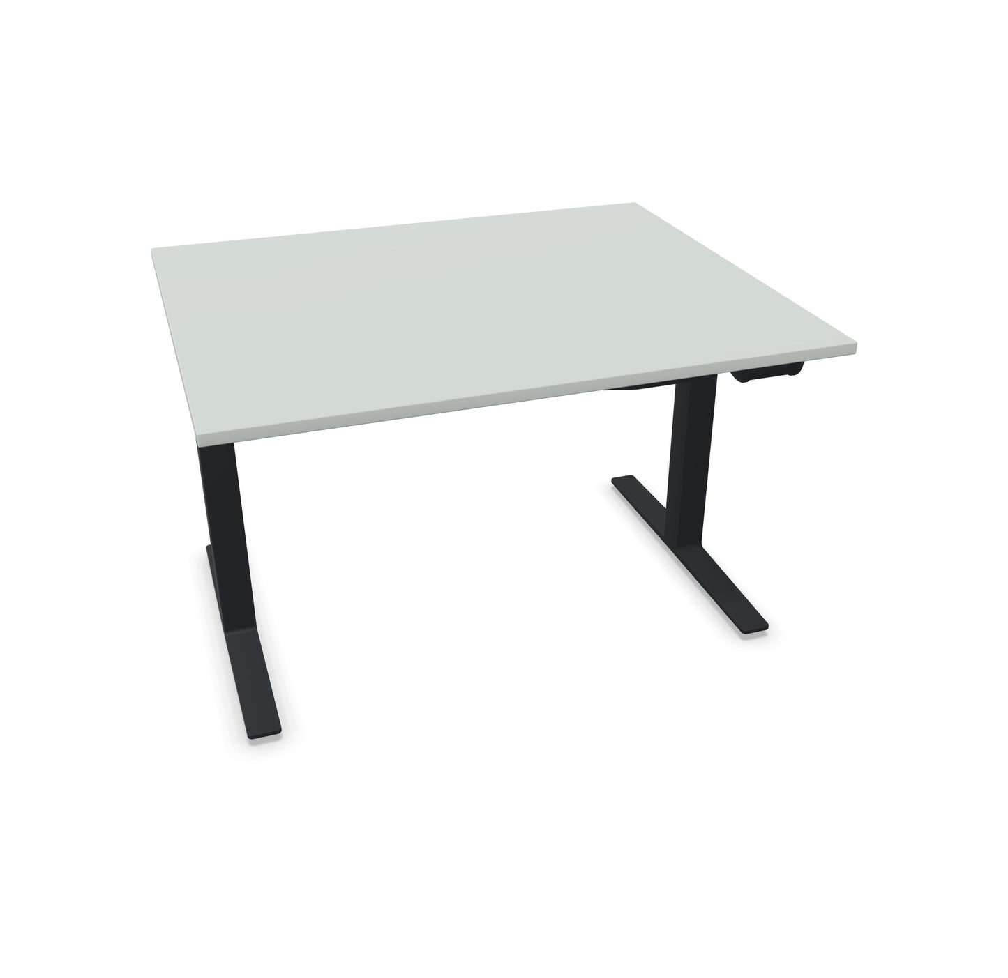 TALO.YOU Sitz-Steh-Schreibtisch mit Gaslift 1200x1000mm Tischplatte Lichtgrau - Gestell Schwarz - 6039257