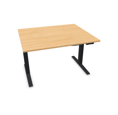 TALO.YOU Sitz-Steh-Schreibtisch mit Gaslift 1200x1000mm Tischplatte Eichendekor - Gestell Schwarz - 6039261