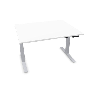 TALO.YOU Sitz-Steh-Schreibtisch mit Gaslift 1200x1000mm Tischplatte Weiss - Gestell Silbergrau - 6039262