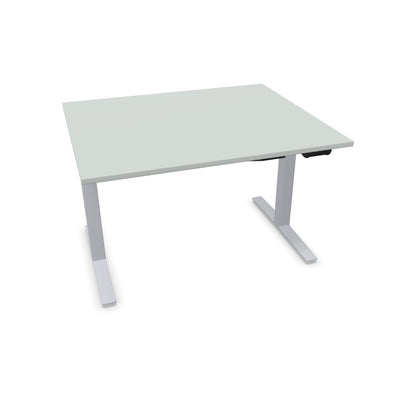 TALO.YOU Sitz-Steh-Schreibtisch mit Gaslift 1200x1000mm Tischplatte Lichtgrau - Gestell Silbergrau - 6039263