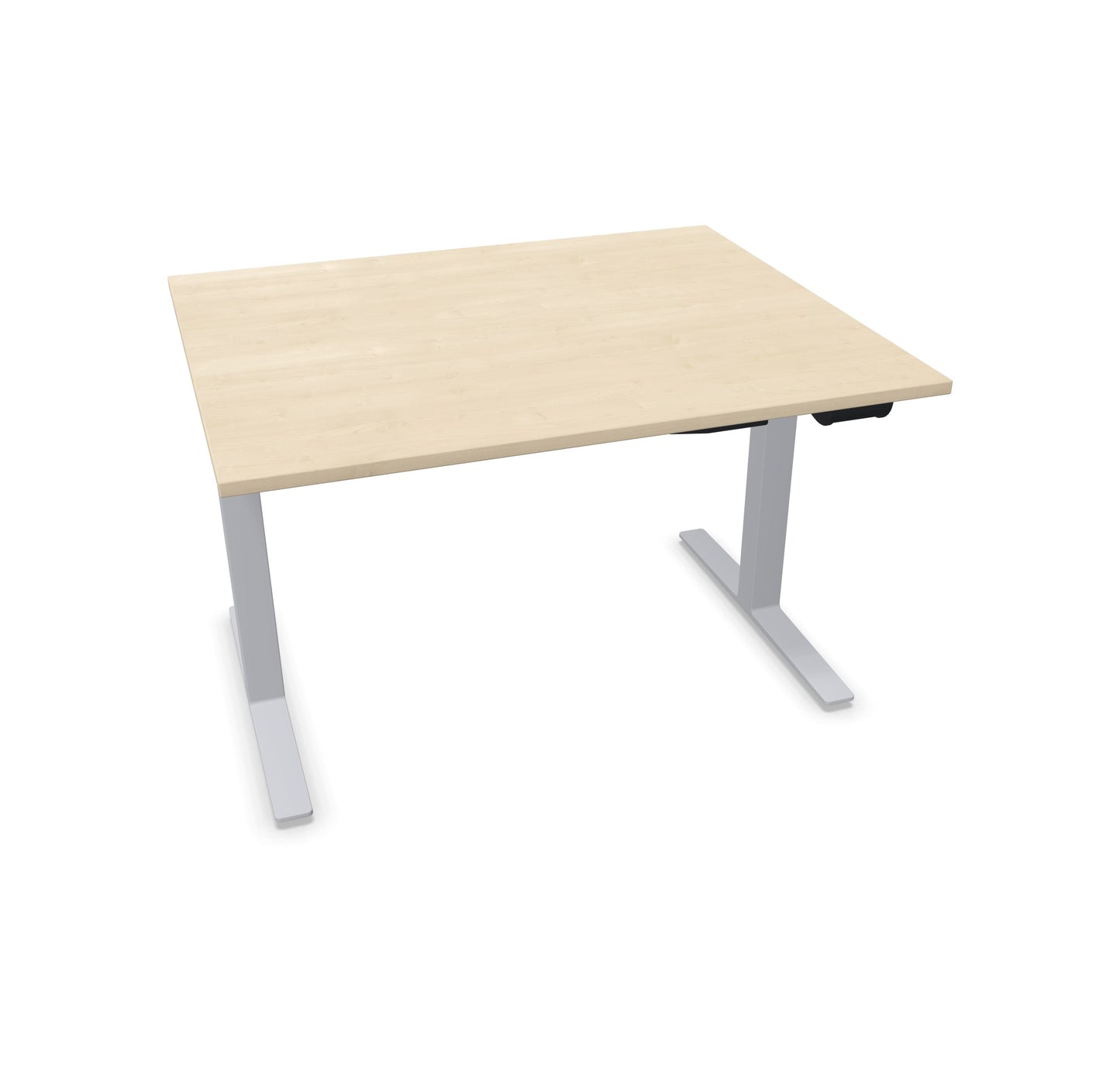 TALO.YOU Sitz-Steh-Schreibtisch mit Gaslift 1200x1000mm Tischplatte Ahorndekor - Gestell Silbergrau - 6039264