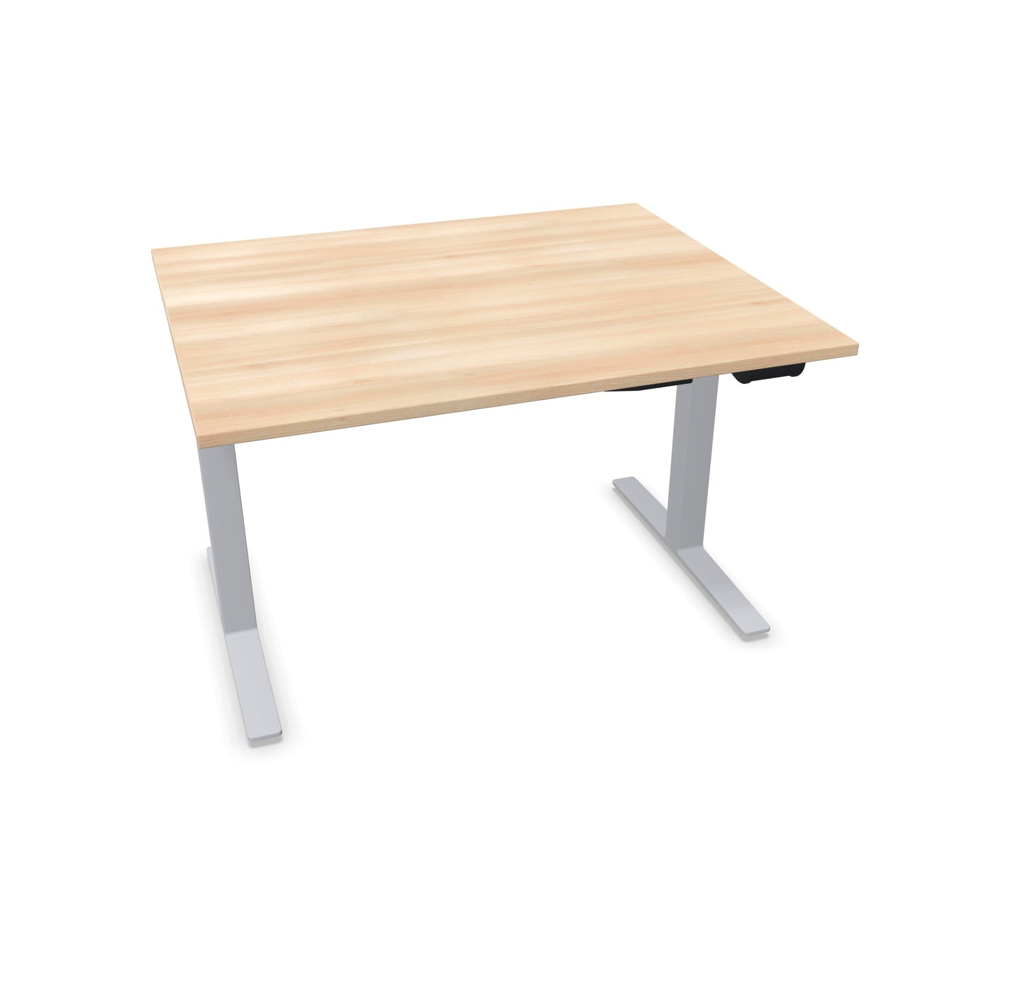 TALO.YOU Sitz-Steh-Schreibtisch mit Gaslift 1200x1000mm Tischplatte Akaziendekor - Gestell Silbergrau - 6039265