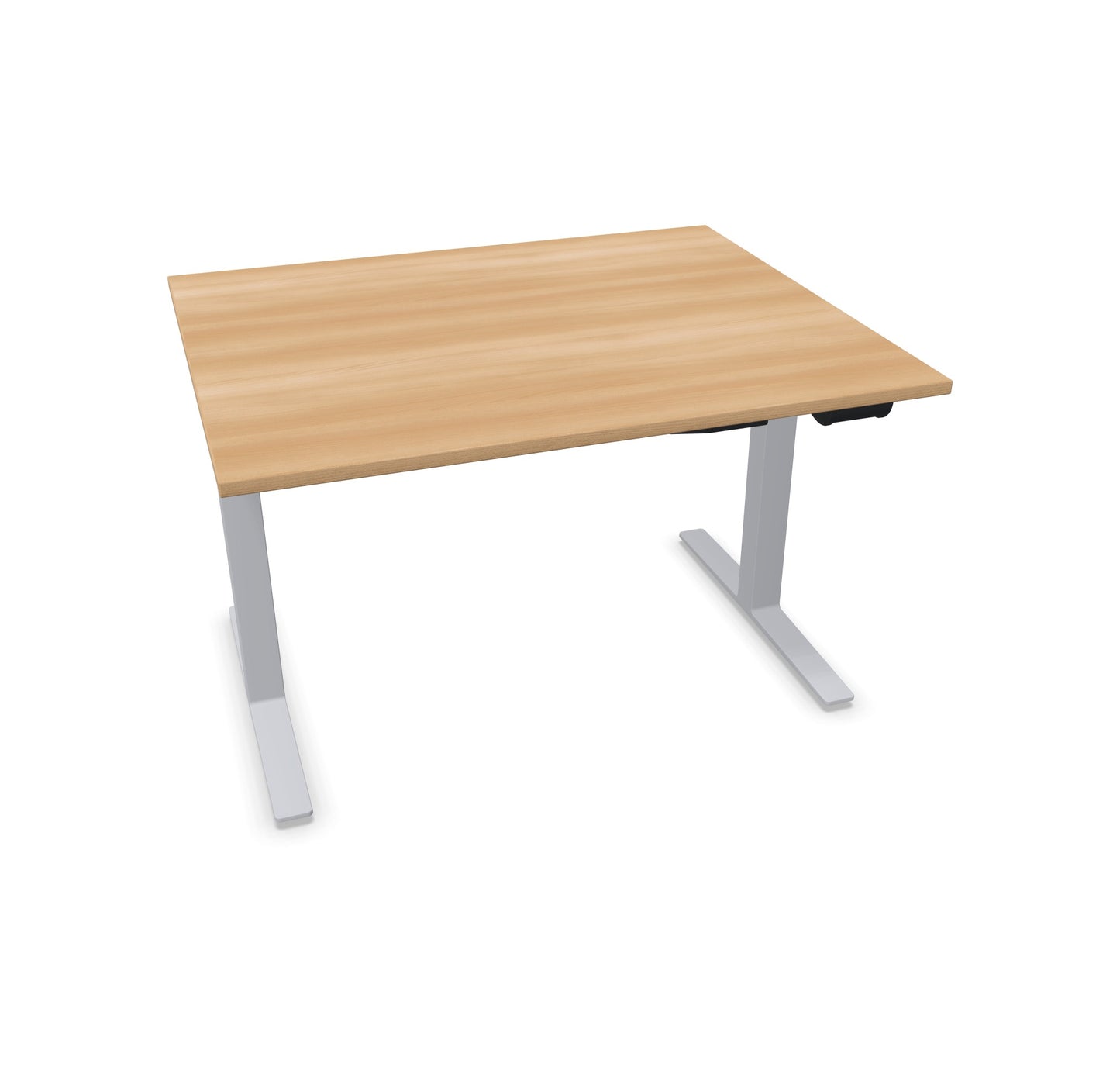 TALO.YOU Sitz-Steh-Schreibtisch mit Gaslift 1200x1000mm Tischplatte Buchendekor - Gestell Silbergrau - 6039266