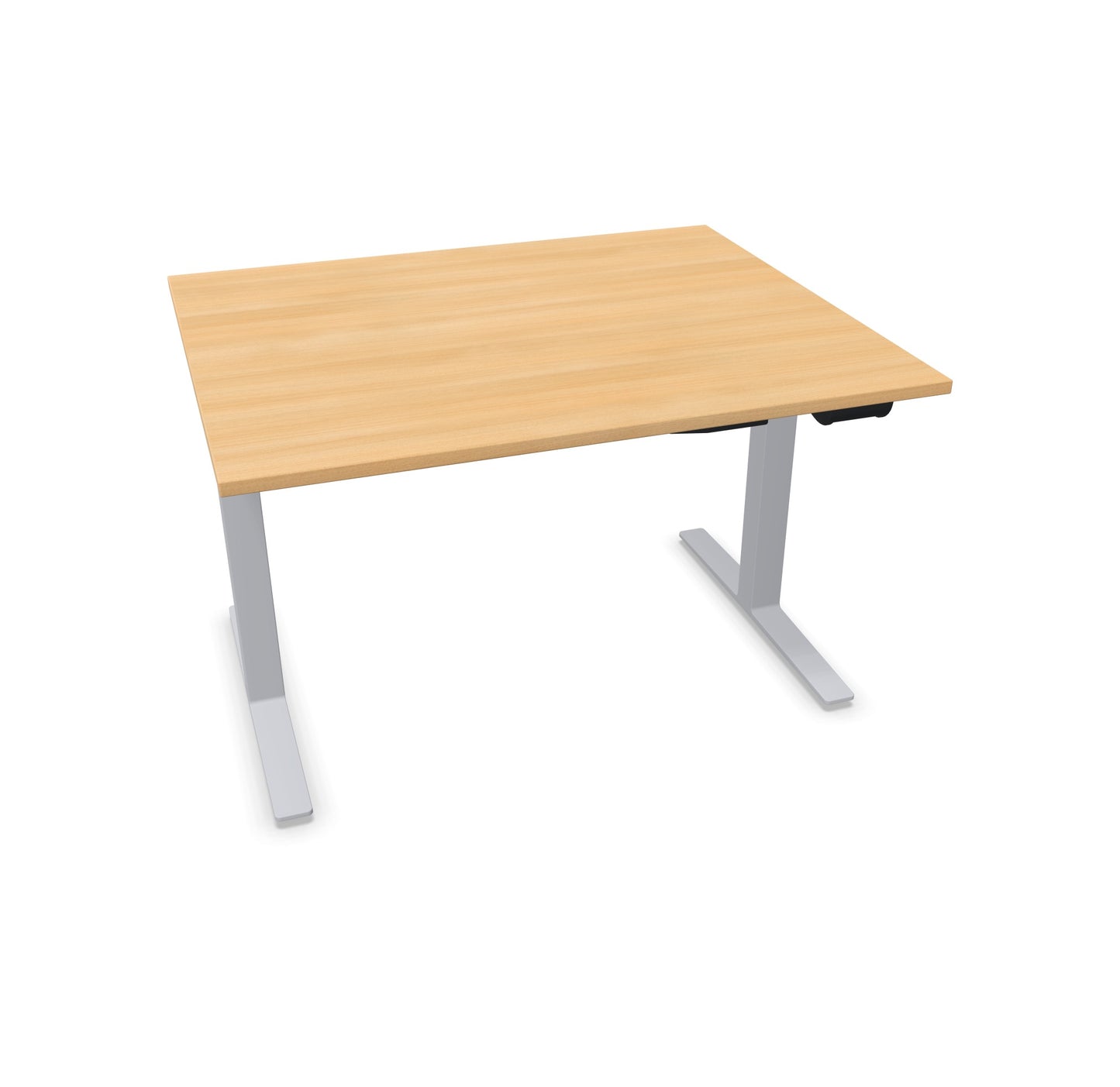 TALO.YOU Sitz-Steh-Schreibtisch mit Gaslift 1200x1000mm Tischplatte Eichendekor - Gestell Silbergrau - 6039267