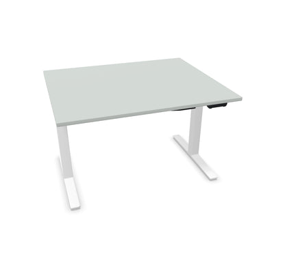 TALO.YOU Sitz-Steh-Schreibtisch mit Gaslift 1200x1000mm Tischplatte Lichtgrau - Gestell Weiss - 6039275