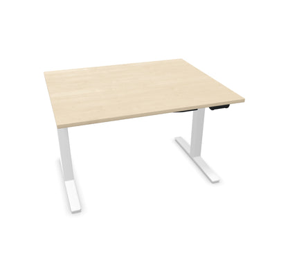 TALO.YOU Sitz-Steh-Schreibtisch mit Gaslift 1200x1000mm Tischplatte Ahorndekor - Gestell Weiss - 6039276